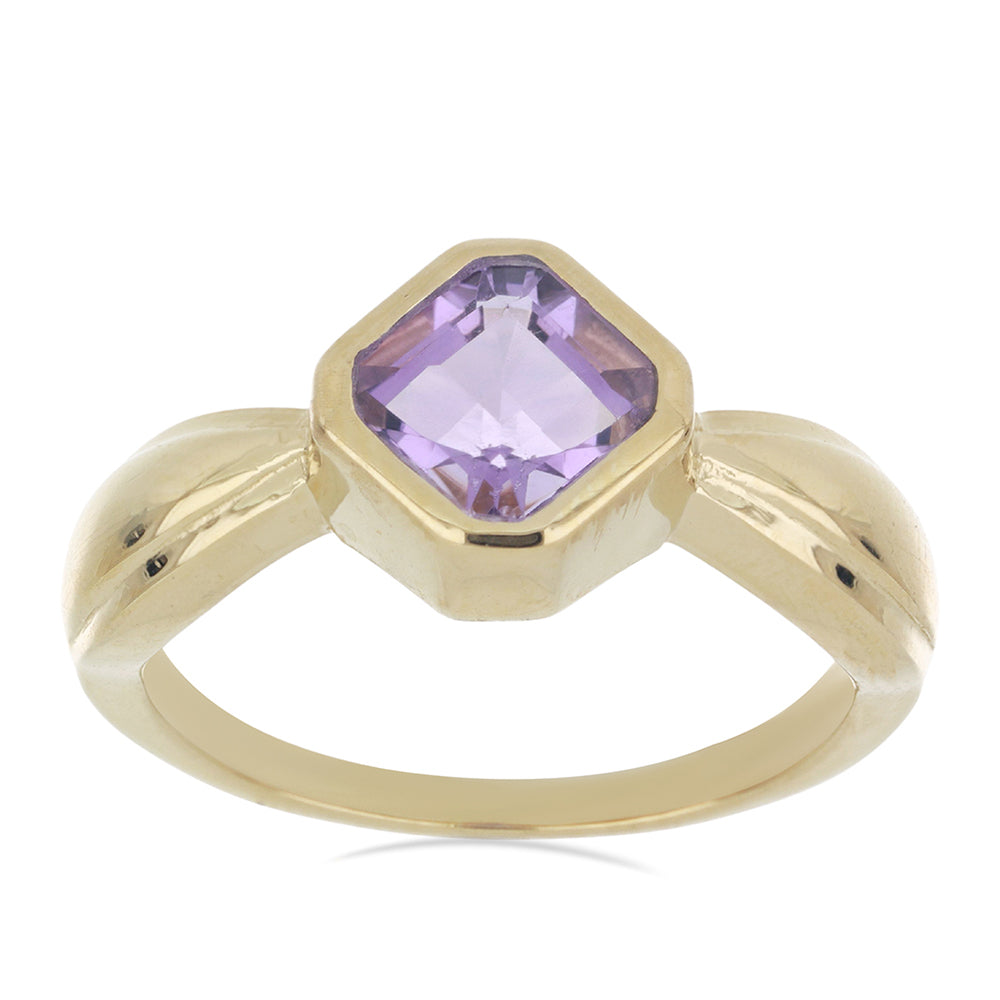 Goldplattierter Silberring mit Amethyst aus Vera Cruz 3