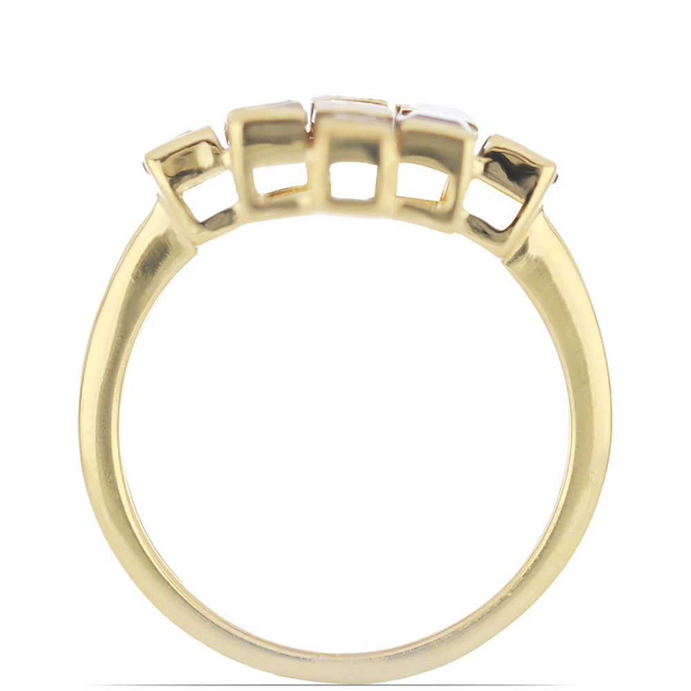 Goldplattierter Silberring mit Barton Granat und weißem Topas 4