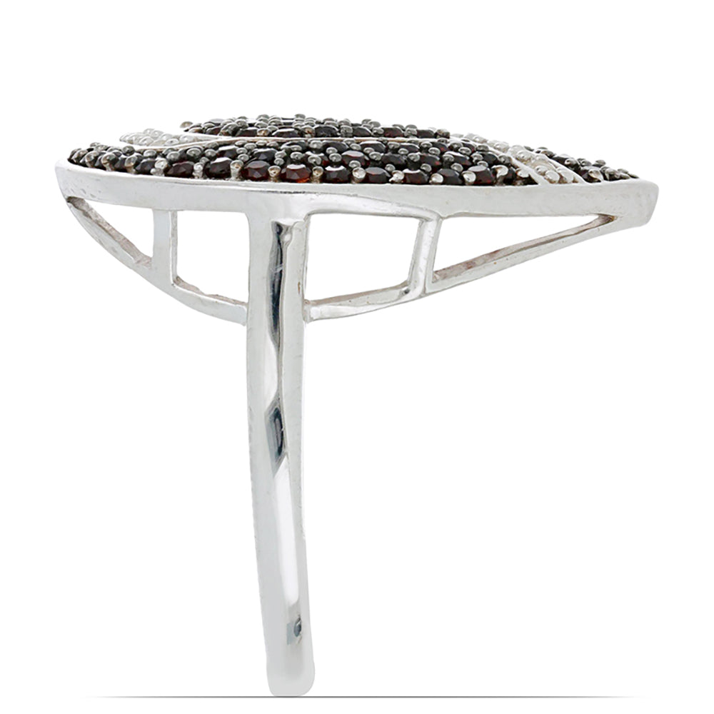 Silberring mit Barton Granat und weißem Topas