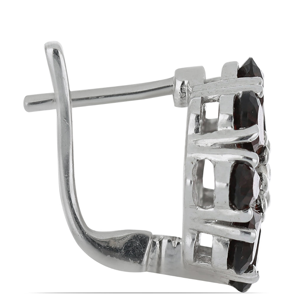 Silberohrringe mit Barton Granat und weißem Topas