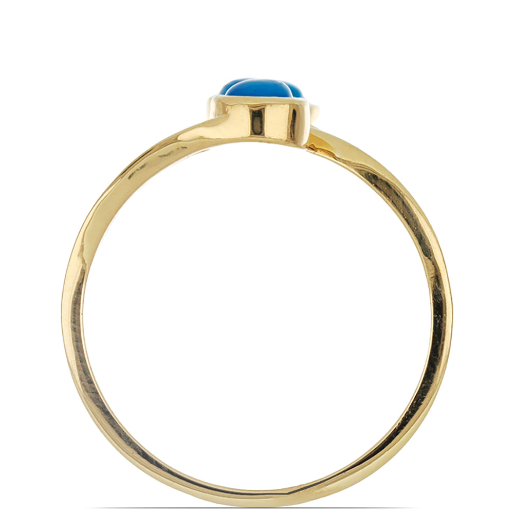 Goldplattierter Silberring mit blauem äthiopischem Opal aus Lega Dembi 3