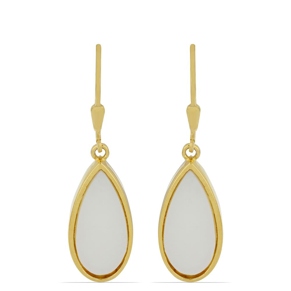 Goldplattierte Silberohrringe mit Regenbogenmondstein aus Grant County 1