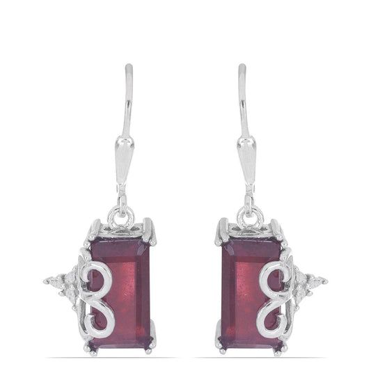 Silberohrringe mit Rubin aus Madagaskar