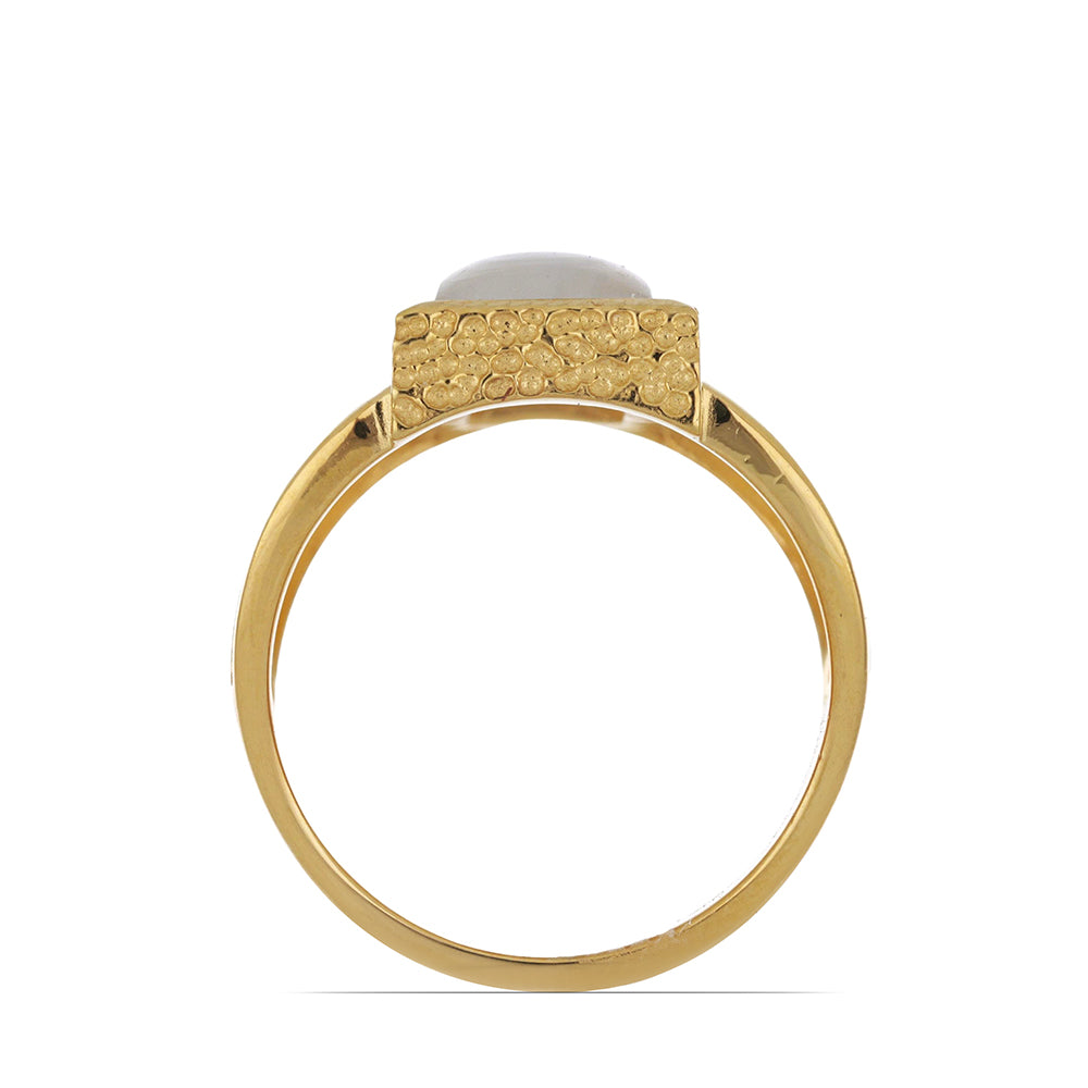 Goldplattierter Silberring mit Regenbogenmondstein aus Grant County