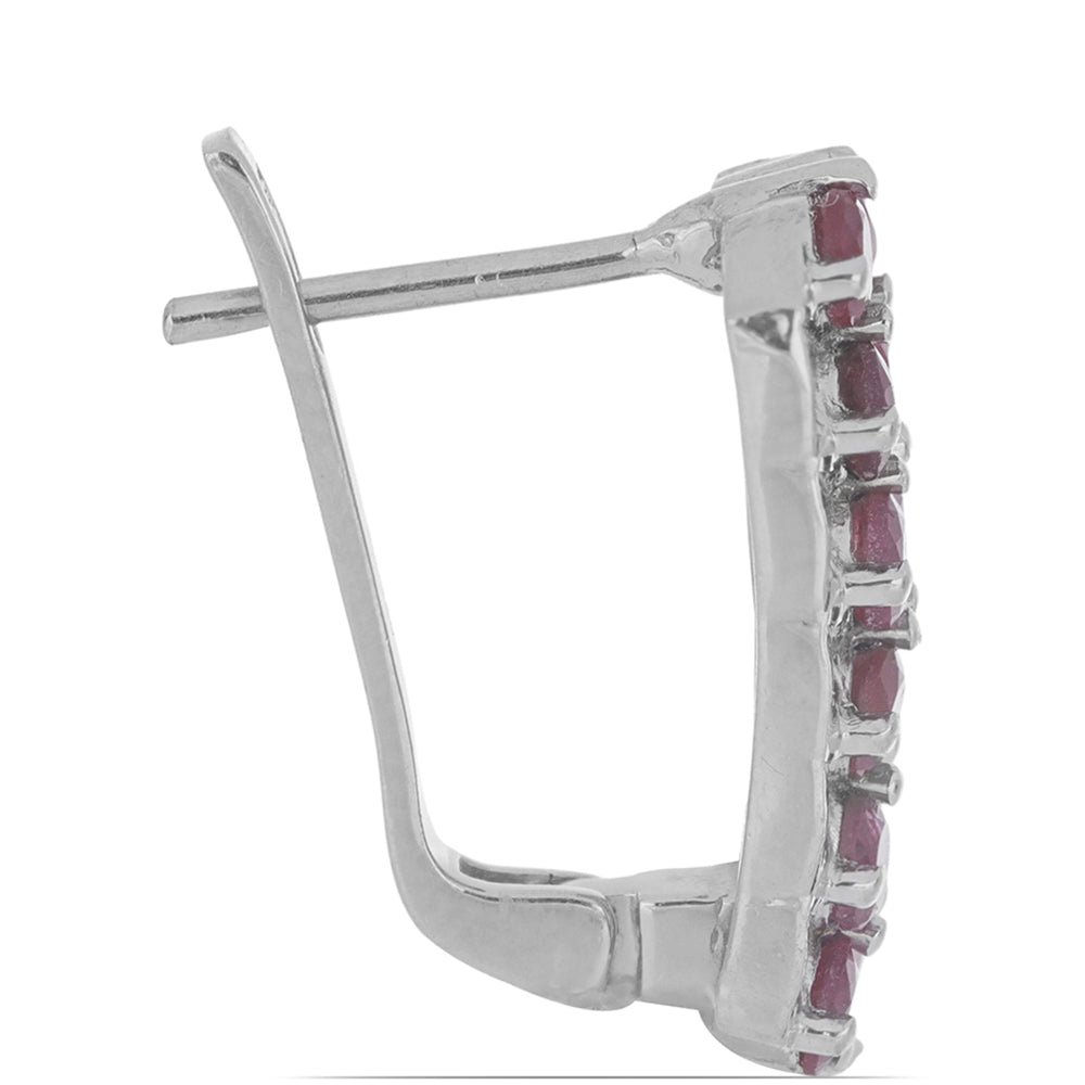 Silberohrringe mit Rubin aus Madagaskar