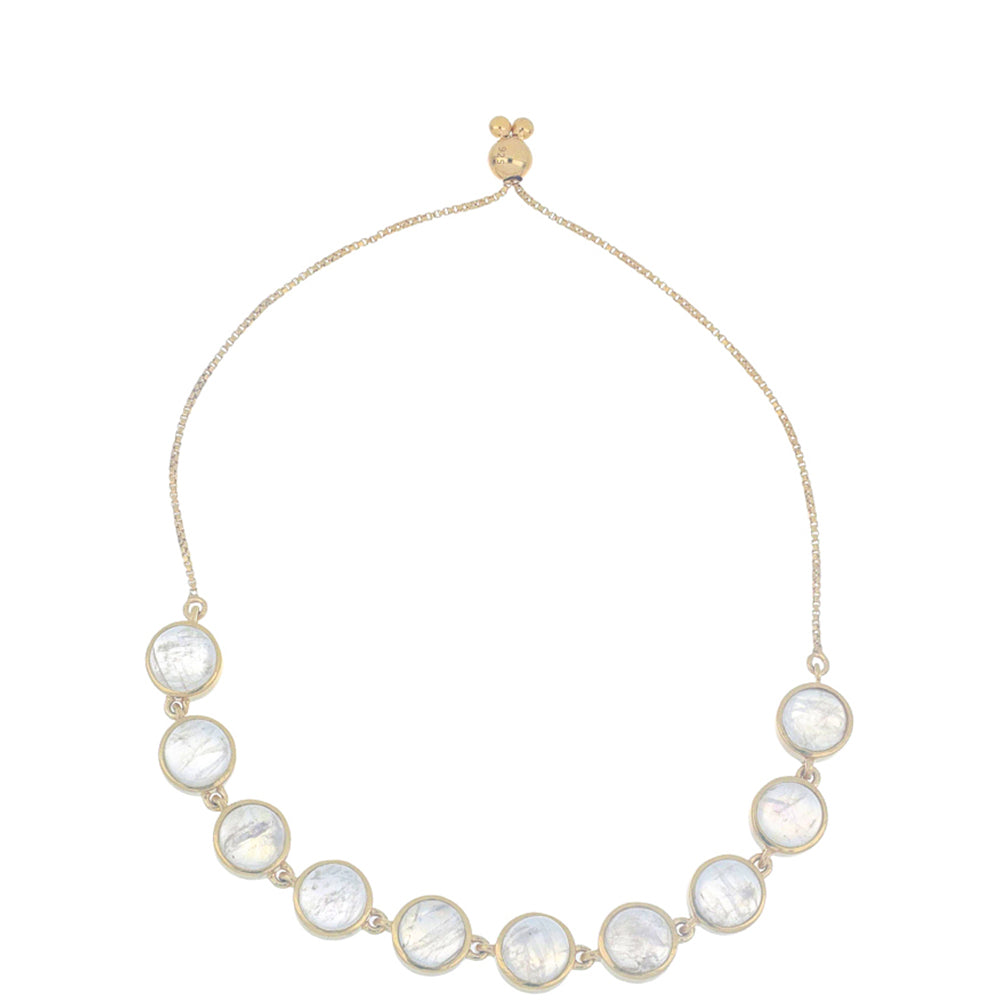 Goldplattiertes Silberarmband mit Regenbogenmondstein aus Grant County