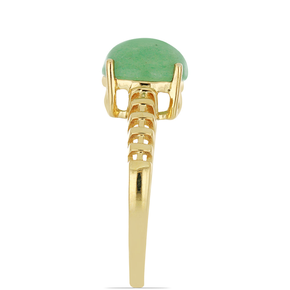 Goldplattierter Silberring mit grünem Aventurin