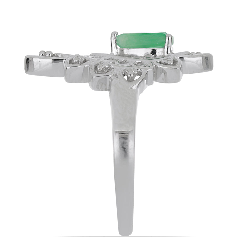 Silberring mit brasilianischem Smaragd