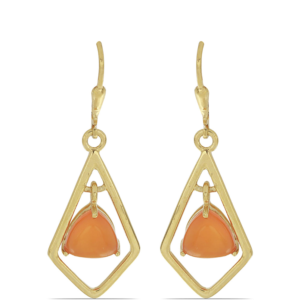 Goldplattierte Silberohrringe mit Karneol 1
