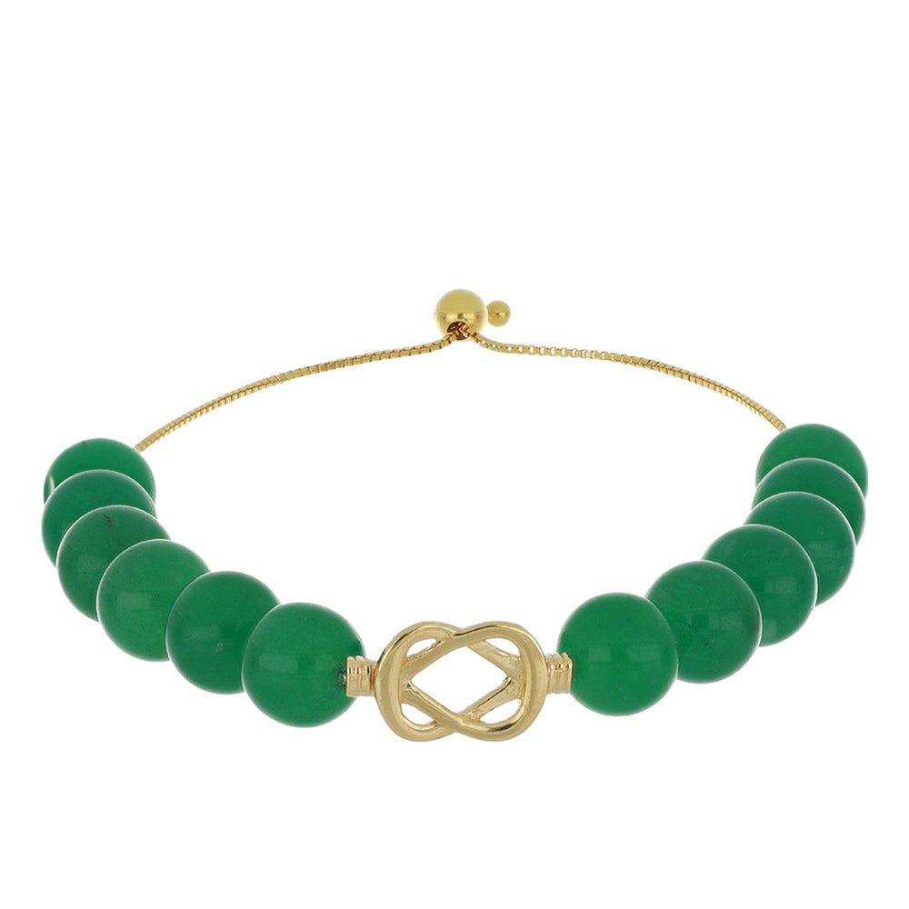 Goldplattiertes Silberarmband mit grünem Aventurin
