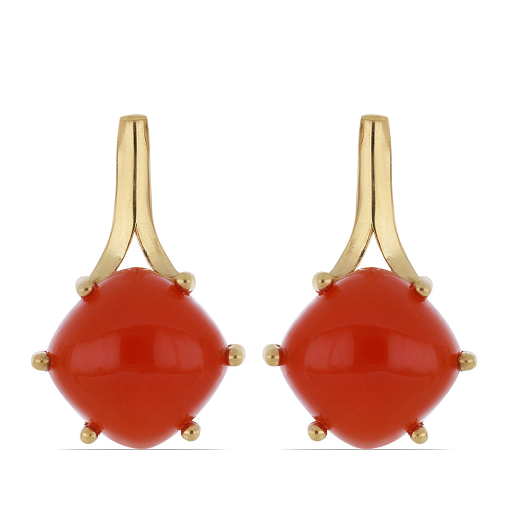Goldplattierte Silberohrringe mit Karneol 1
