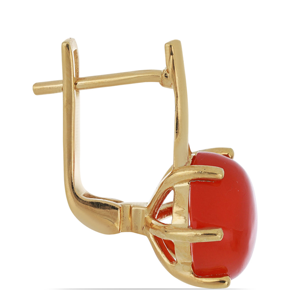 Goldplattierte Silberohrringe mit Karneol 2