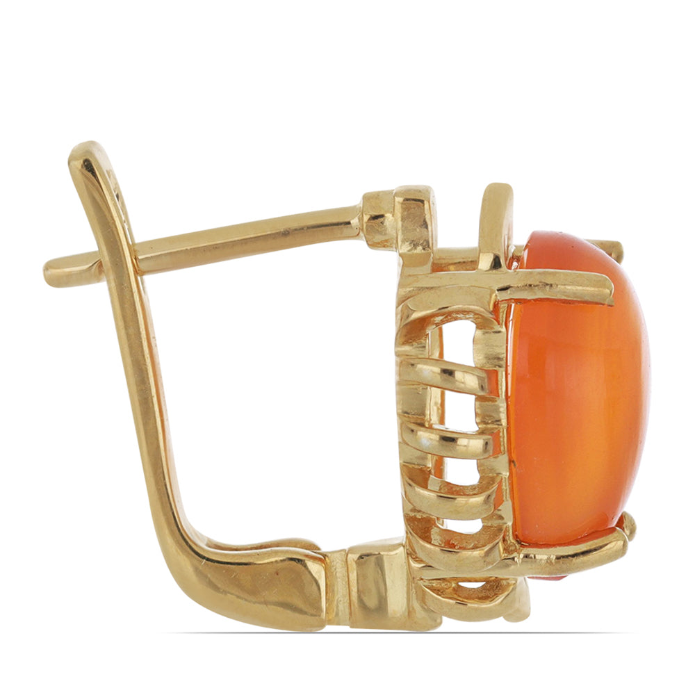 Goldplattierte Silberohrringe mit Karneol 2