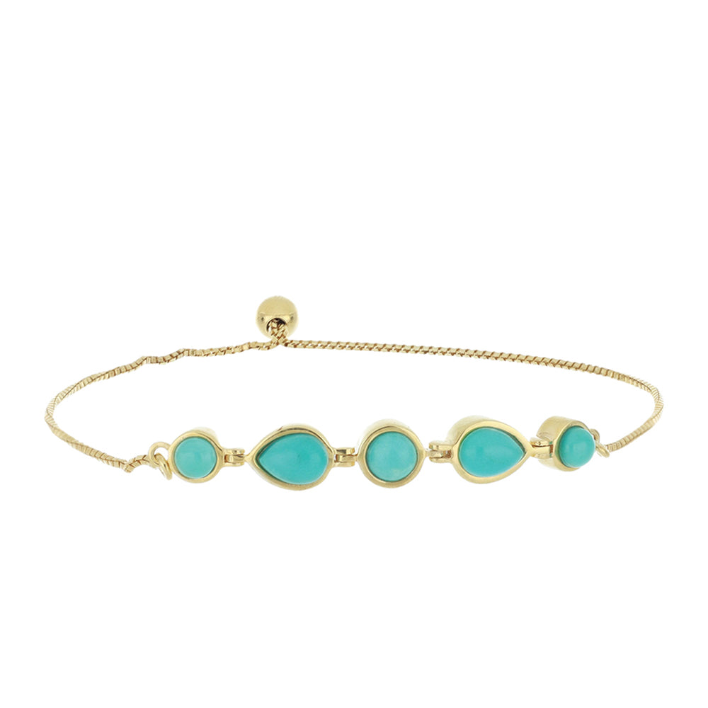 Goldplattiertes Silberarmband mit Dornröschen Türkis