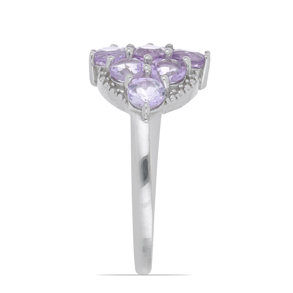 Silberring mit Rose De France Amethyst