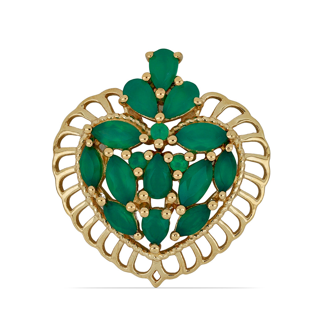 Goldplattierter Silberanhänger mit grünem Achat