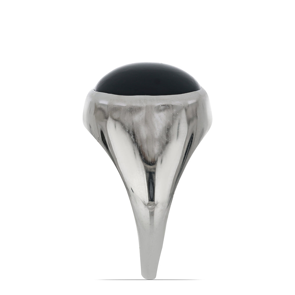 Silberring mit schwarzem Onyx aus Suwar