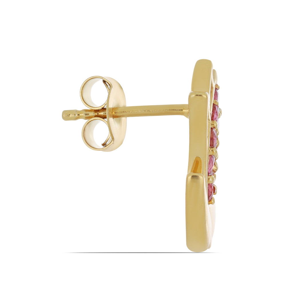 Goldplattierte Silberohrringe mit rosa Topas 2
