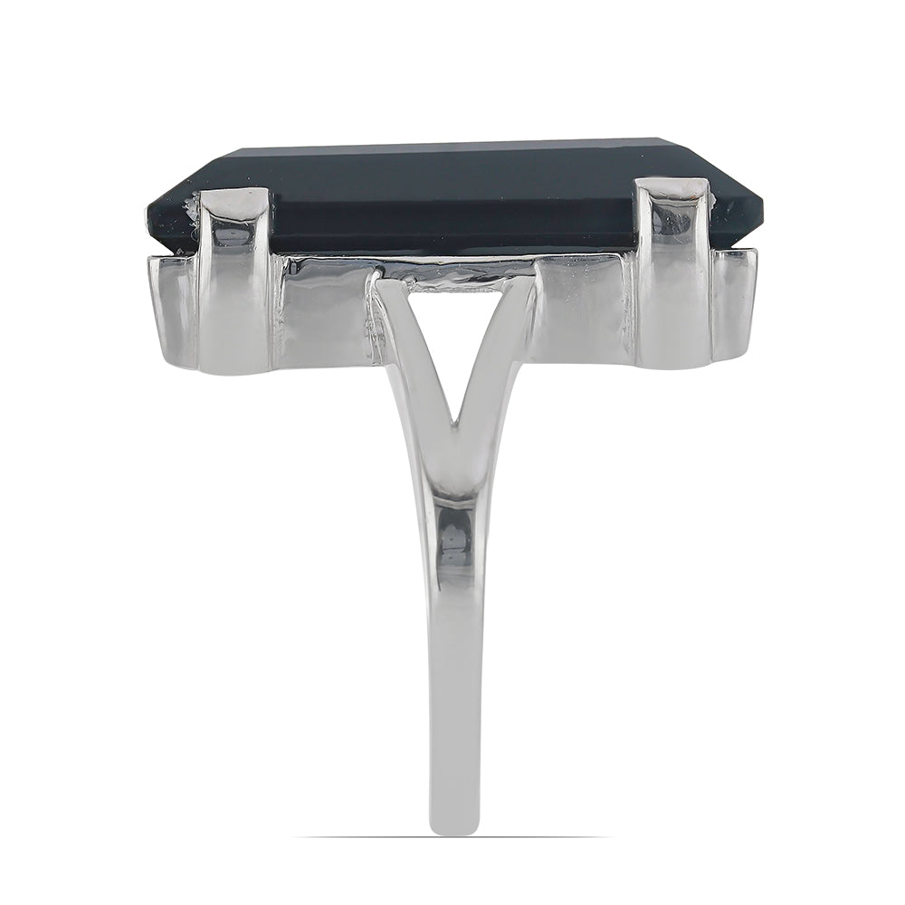 Silberring mit schwarzem Onyx aus Suwar