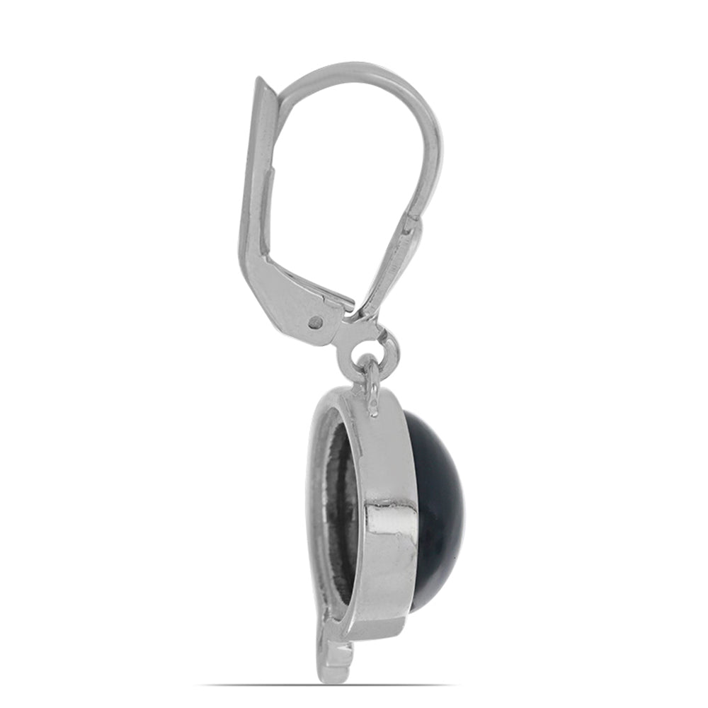 Silberohrringe mit schwarzem Onyx aus Suwar