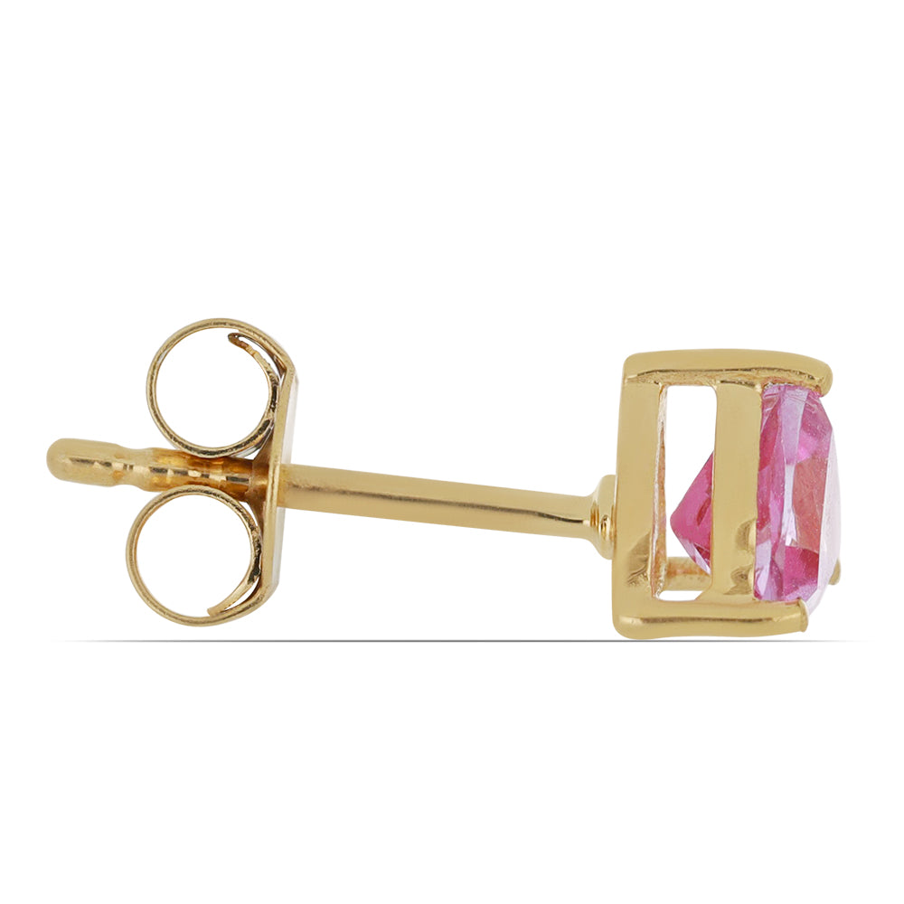 Goldplattierte Silberohrringe mit rosa Topas