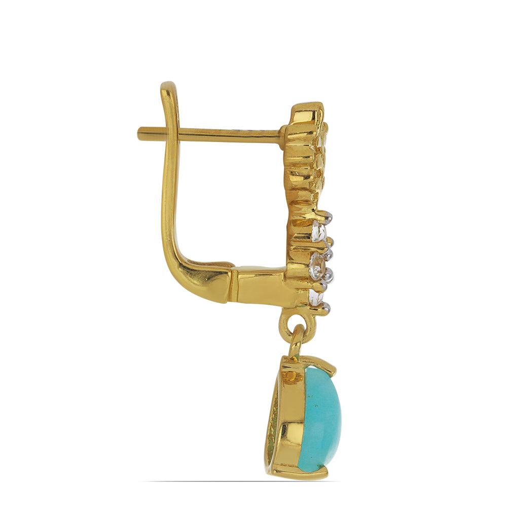 Goldplattierte Silberohrringe mit weißem Topas 2