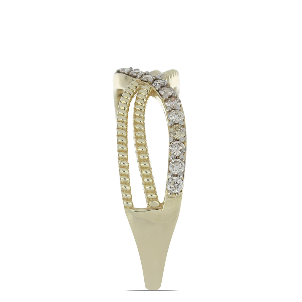 Goldring mit weißem Diamant 4