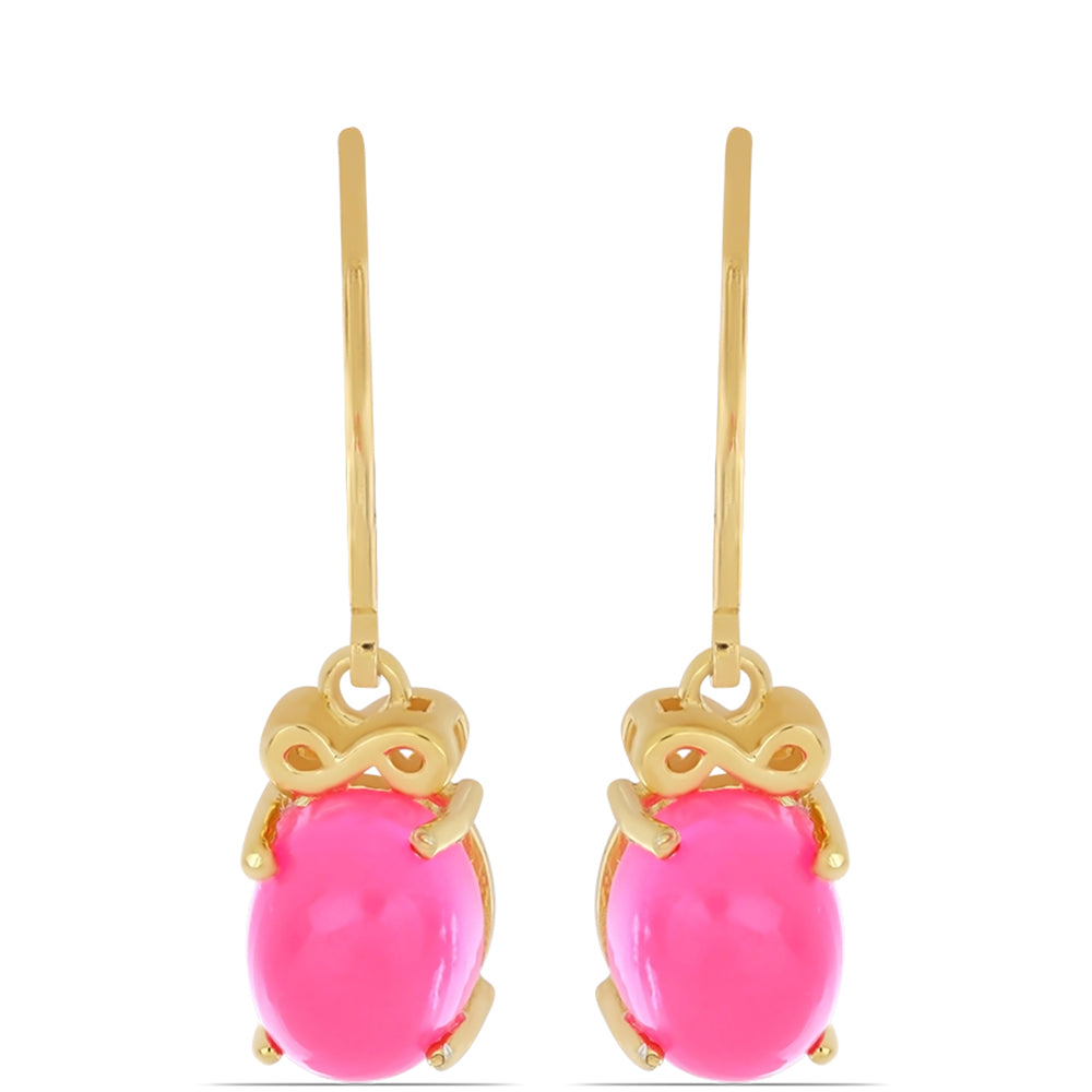 Goldplattierte Silberohrringe mit rosa äthiopischem Opal aus Lega Dembi 1