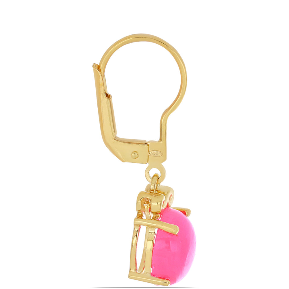 Goldplattierte Silberohrringe mit rosa äthiopischem Opal aus Lega Dembi 2