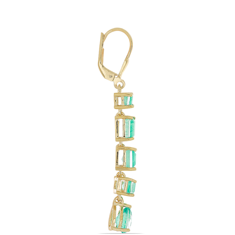 Goldplattierte Silberohrringe mit Paraiba Quarz 2