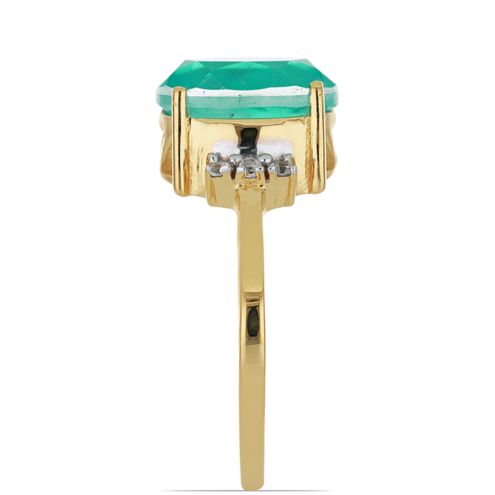 Goldplattierter Silberring mit Paraiba Quarz und weißem Topas