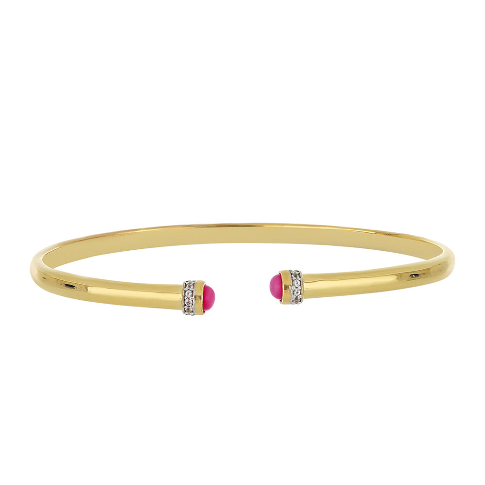 Goldplattierter Silberarmreif mit weißem Topas