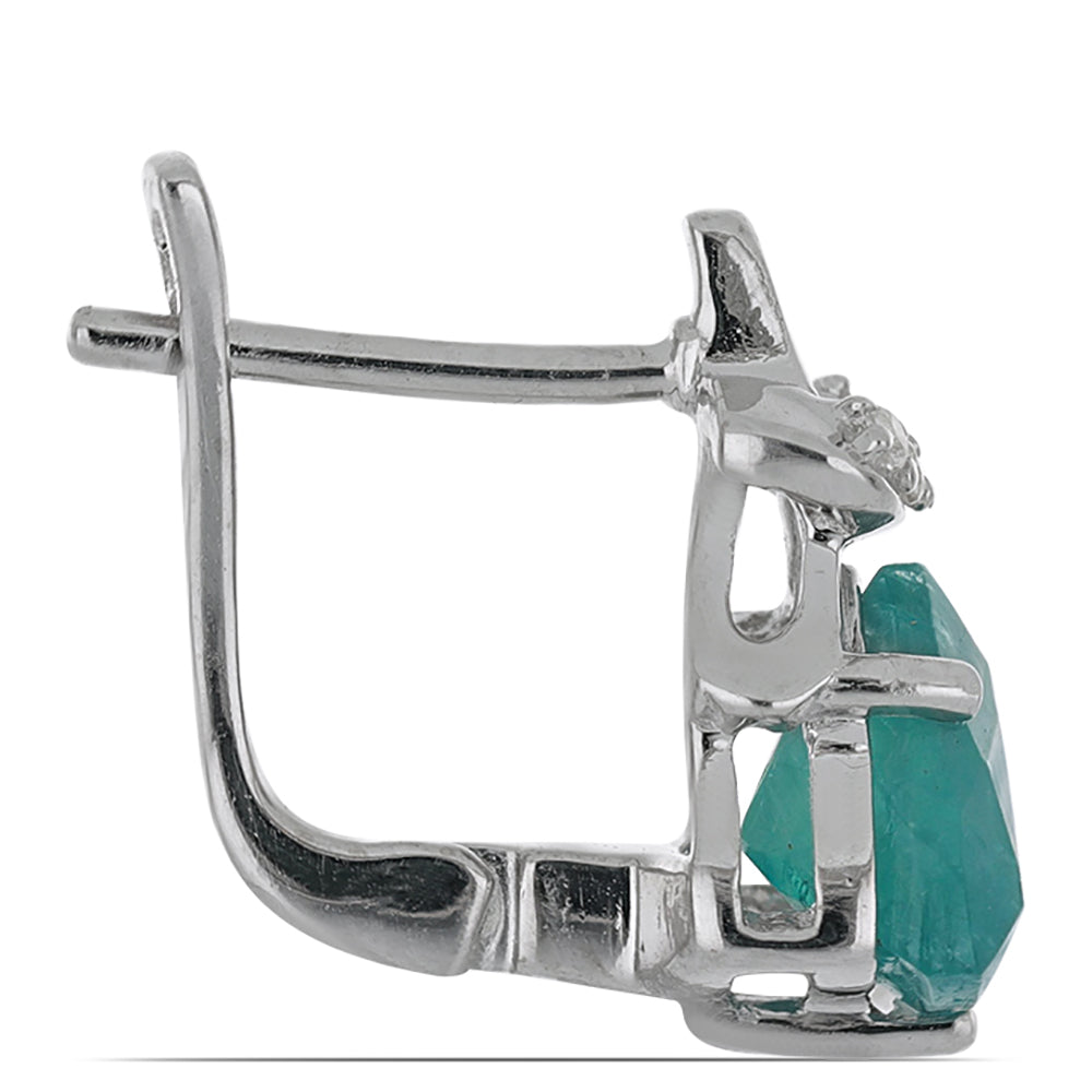 Silberohrringe mit Grandidierit aus Anosy und weißem Topas