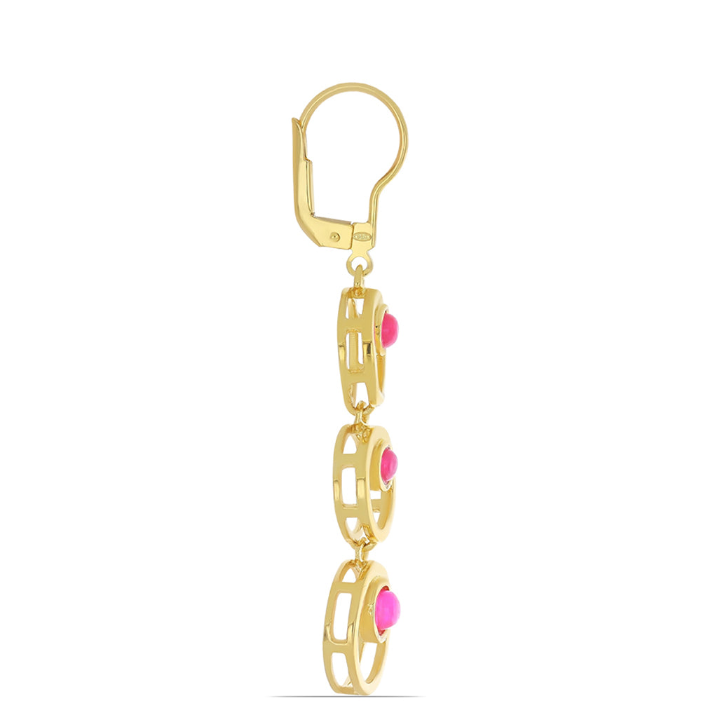 Goldplattierte Silberohrringe mit rosa äthiopischem Opal aus Lega Dembi 2