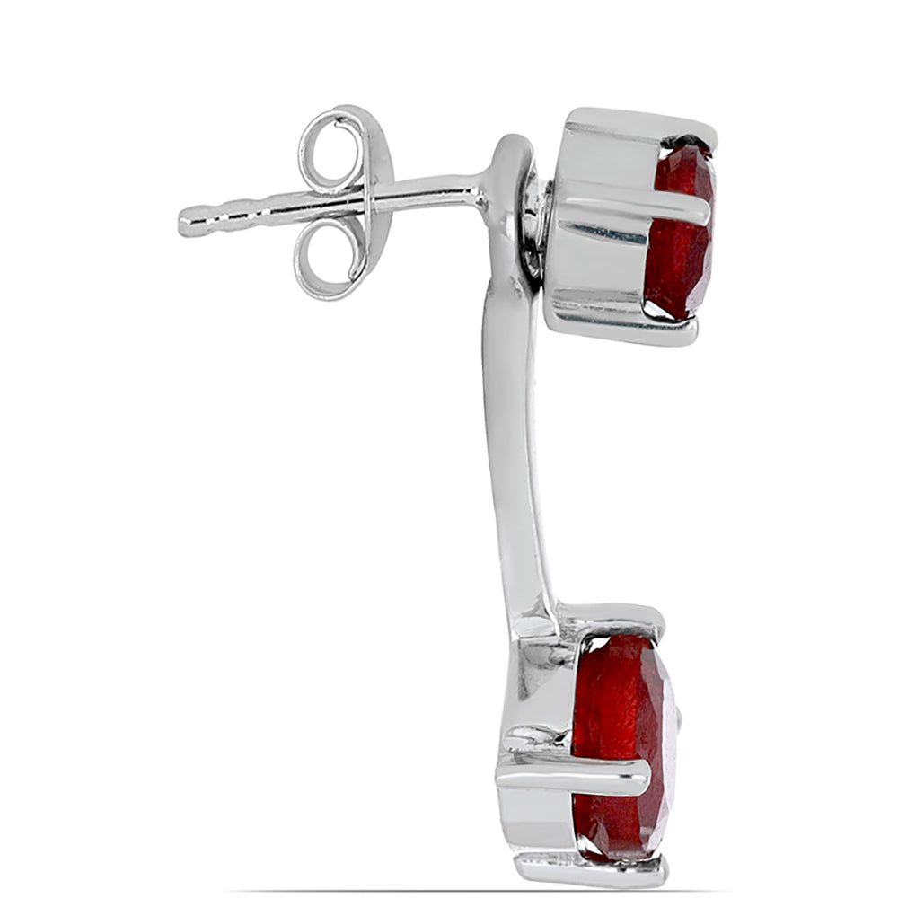 Silberohrringe mit Rubin aus Madagaskar
