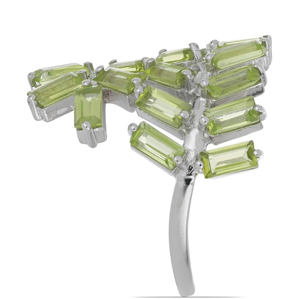 Silberring mit Peridot aus Changbai