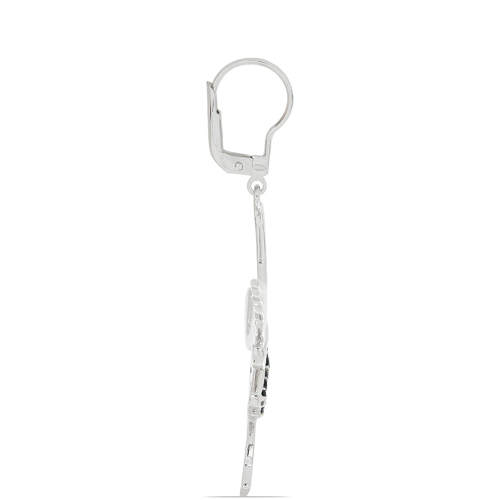 Silberohrringe mit blauem Rosebery Saphir