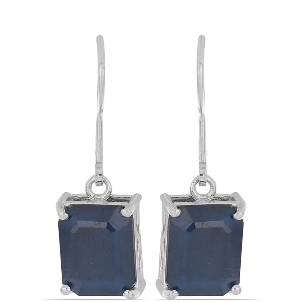 Silberohrringe mit blauem Rosebery Saphir 1