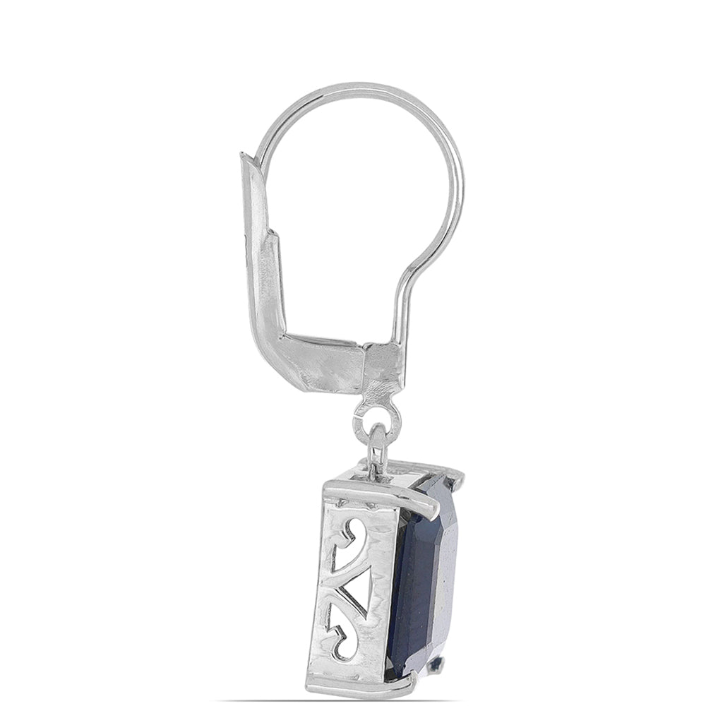 Silberohrringe mit blauem Rosebery Saphir 2