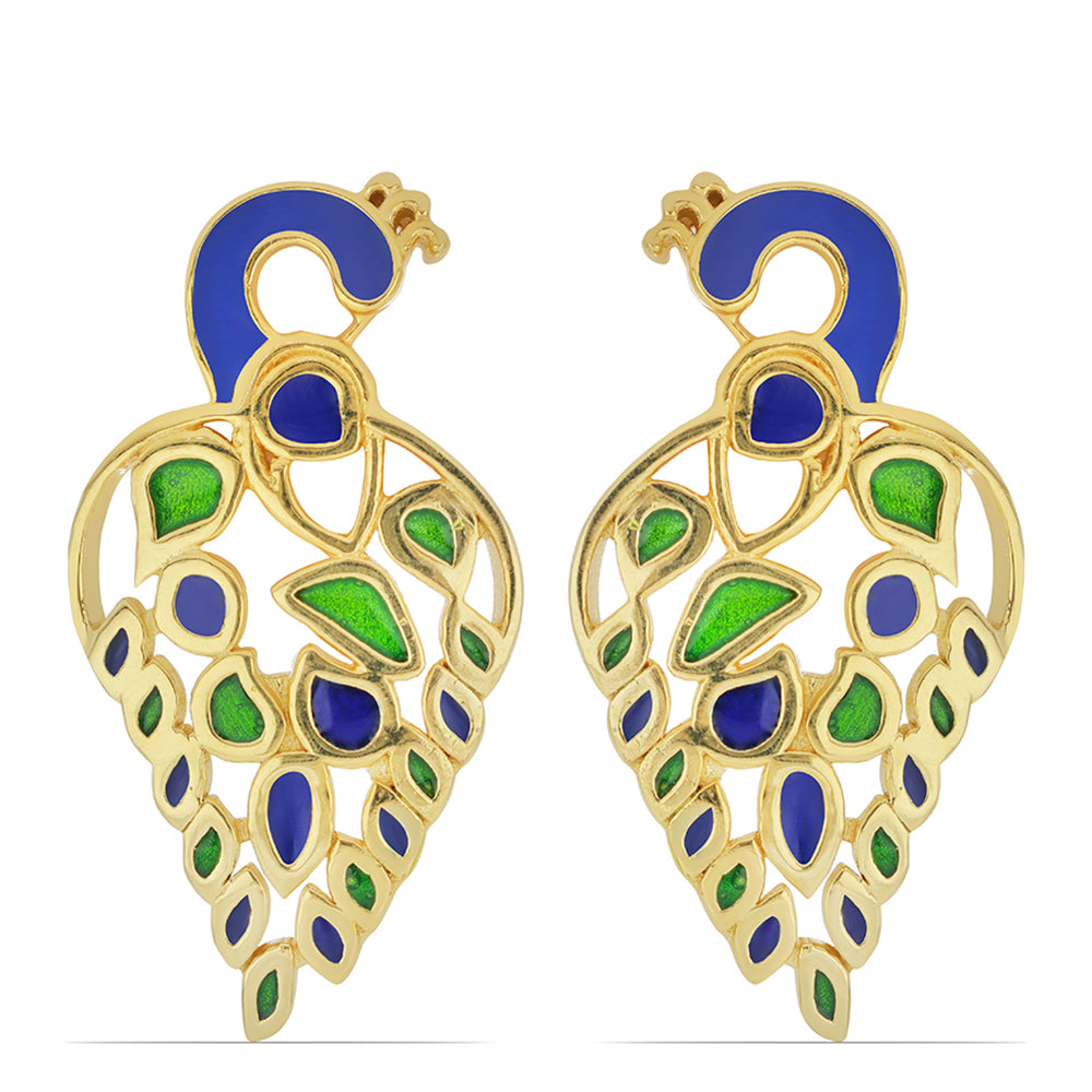 Goldplattierte Silberohrringe mit Emaille 1
