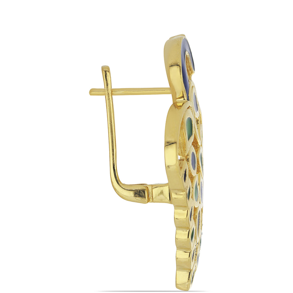 Goldplattierte Silberohrringe mit Emaille 2
