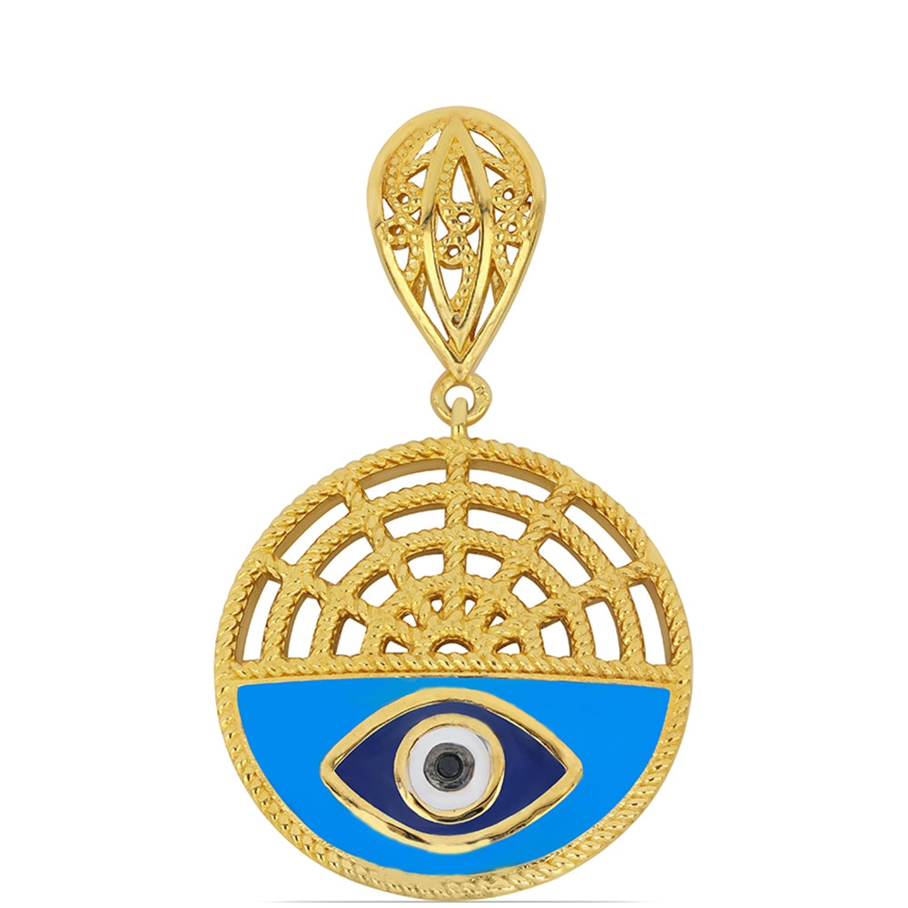 Goldplattierter Silberanhänger mit Emaille und schwarzem Spinell aus Gorno Badakhsha