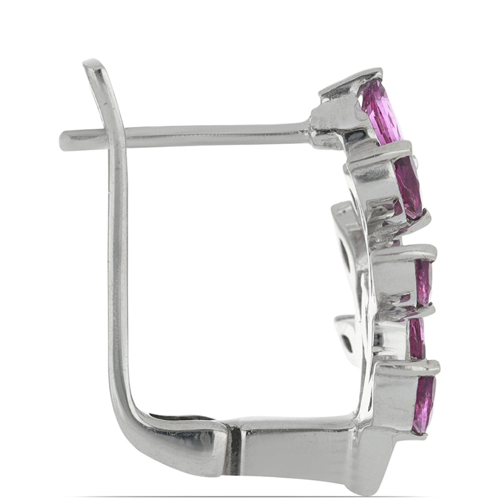 Silberohrringe mit Rhodolith aus Moatize