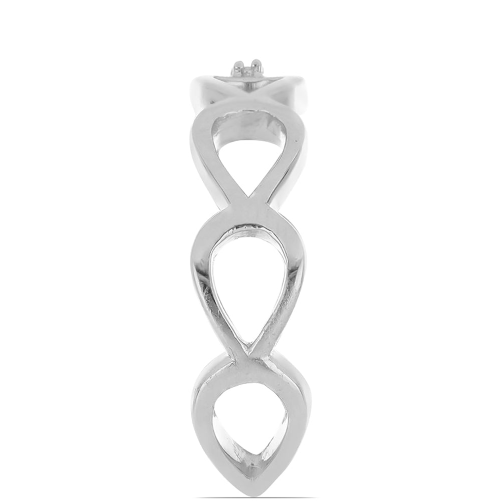 Silberring mit weißem Diamant