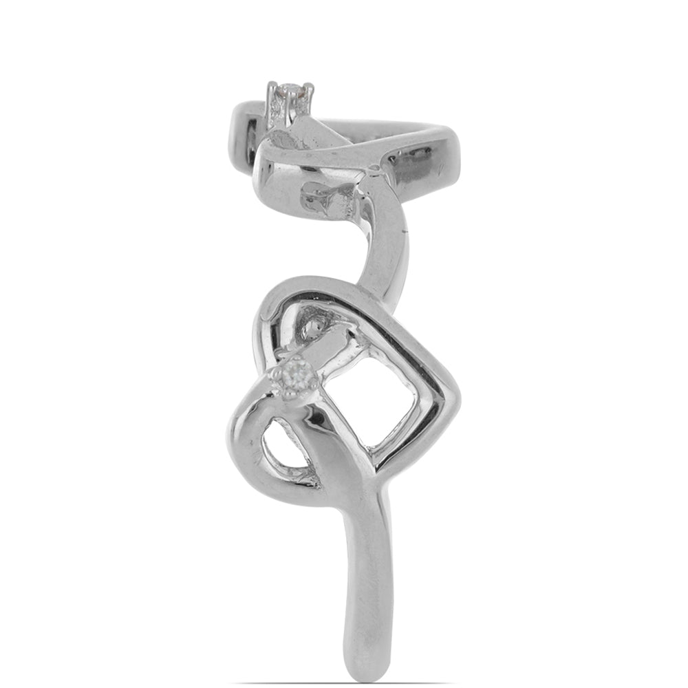 Silberring mit weißem Diamant