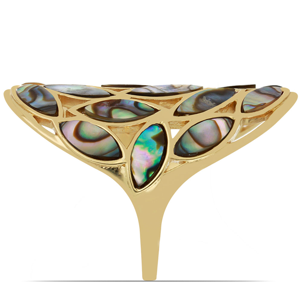 Goldplattierter Silberring mit Paua Muschel