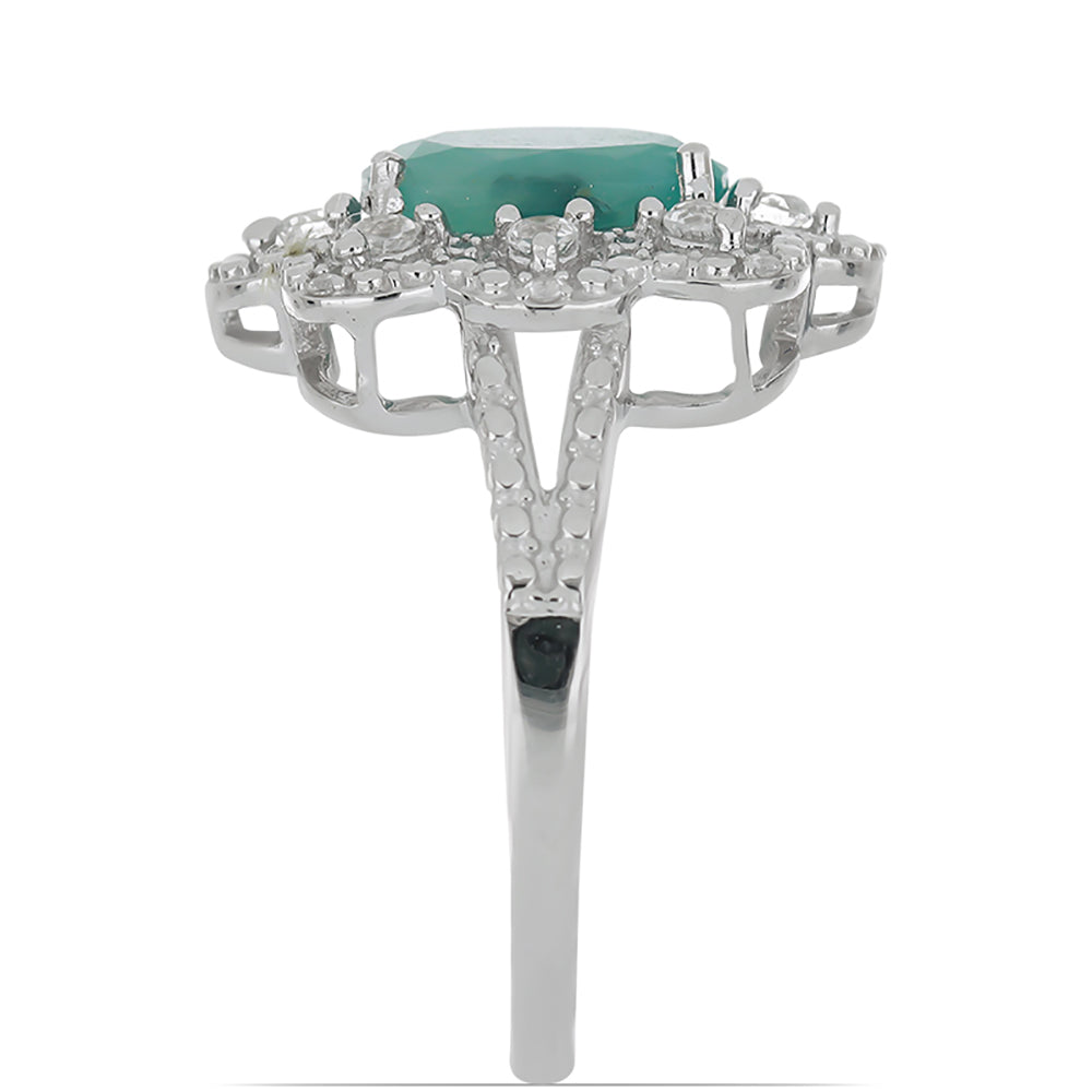 Silberring mit Grandidierit aus Anosy und weißem Topas