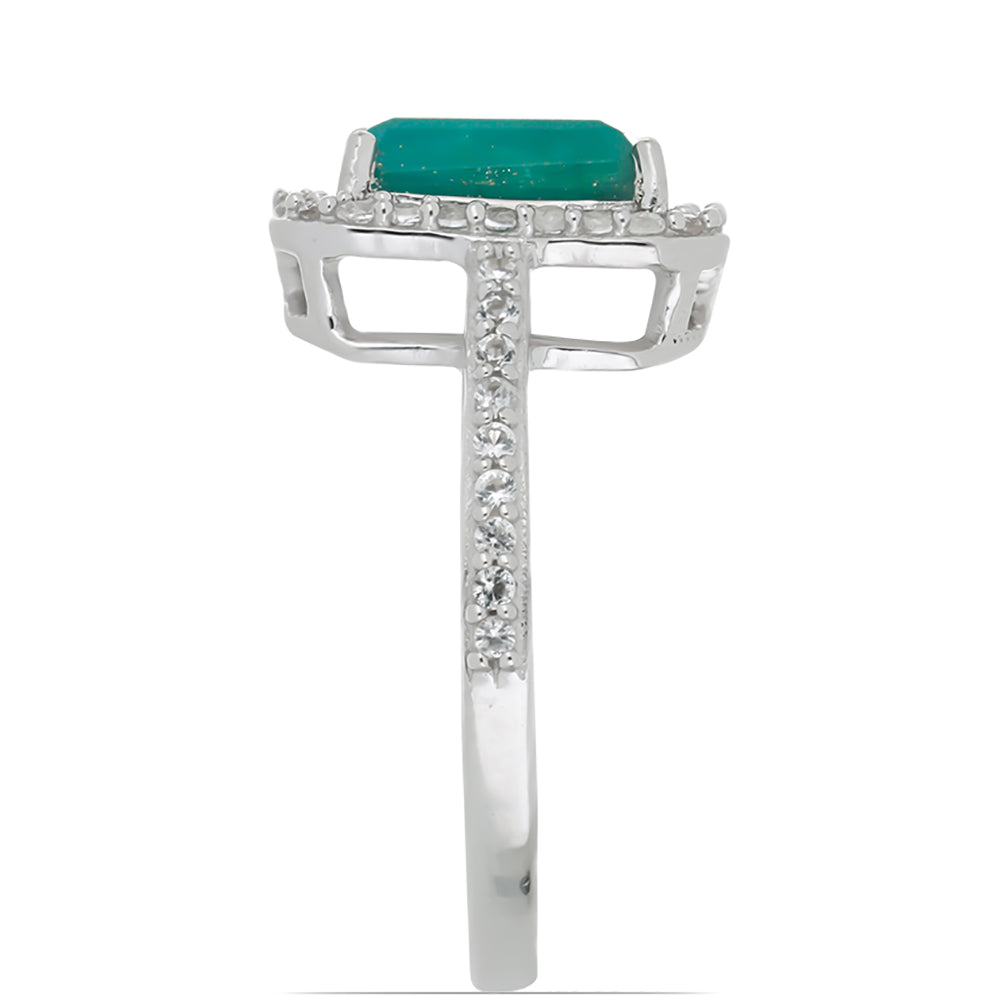 Silberring mit Grandidierit aus Anosy und weißem Topas