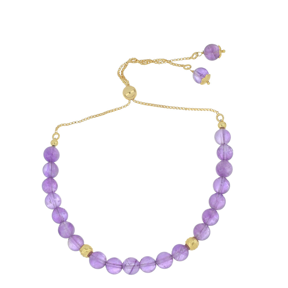 Goldplattiertes Silberarmband mit sambischem Amethyst