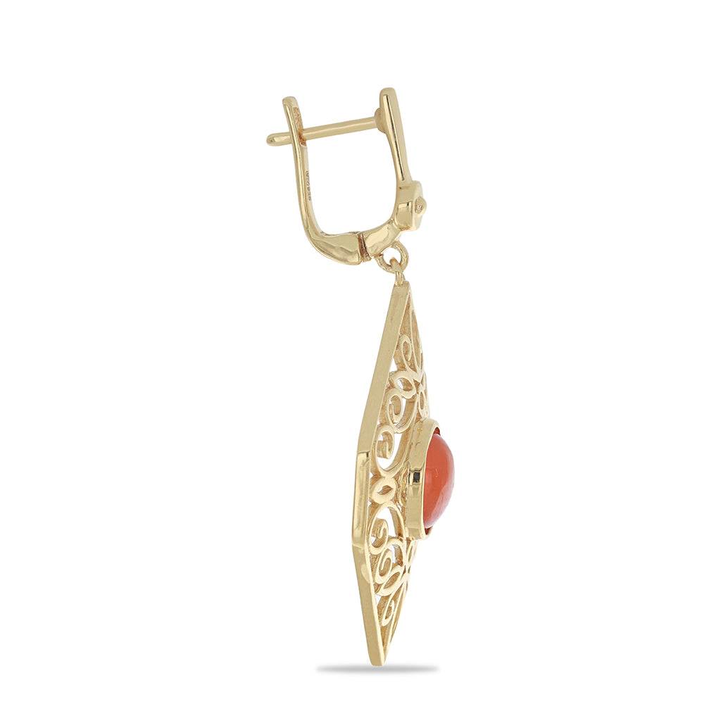 Goldplattierte Silberohrringe mit orangefarbenem Opal aus Lega Dembi 2